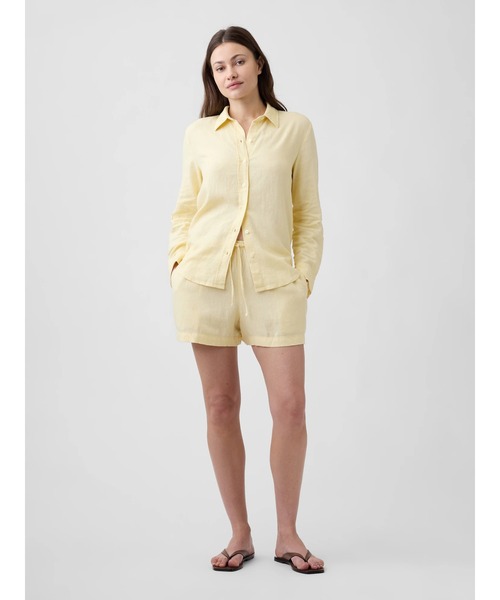 GAP(ギャップ)の「4インチ プルオン リネンブレンド ショートパンツ(その他パンツ・レディース・レッド/イエロー/ブラック/ピンク/グリーン・M/S/XS)」の8枚目の写真