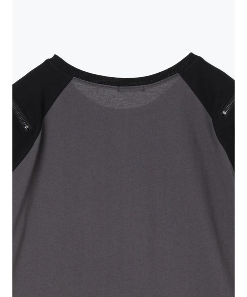 NOEMIE(ノエミー)の「病みくまラグラン肩ジップユニセックスTシャツ(Tシャツ/カットソー・レディース・ダークグレー/オフホワイト/ブラック・M)」の21枚目の写真