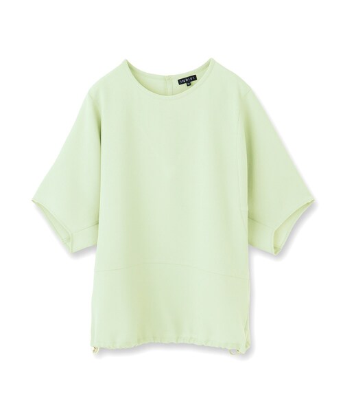 INDIVI(インディヴィ)の「【洗える/2WAY/裾ドロスト付き】 ドルマンスリーブチュニックトップス(Tシャツ/カットソー・レディース・ブラック/ホワイト/ライトグリーン/ナチュラル・38/05/13/15 /34)」の5枚目の写真