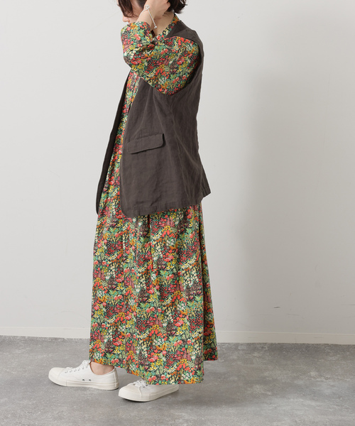 JOURNAL STANDARD LUXE（ジャーナルスタンダード　ラックス）の「リバティフラワー ampleプルワンピース（ワンピース・レディース・カーキ・FREE）」の3枚目の写真