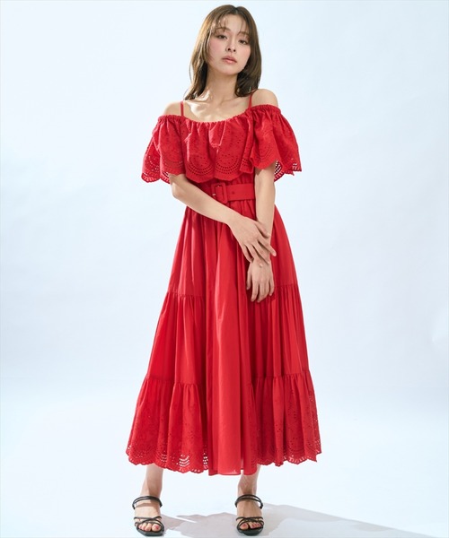 レースオフショルティアードワンピース（ワンピース）｜AND COUTURE