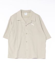 PUMA ウェア プーマウェア M WARDROBE ESS WAFFLE SHIRT ショートスリーブ 636809 61PEBBLE GRAY