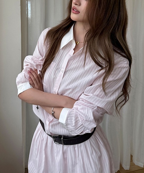 Girly Doll(ガーリードール)の「ベルト付きミニシャツワンピース(シャツワンピース・レディース・ピンク・S/M)」の22枚目の写真