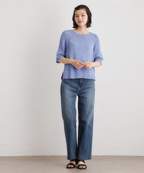 LAURA ASHLEY(ローラアシュレイ)の「◆【日本製/ワンマイルウエア】ギマブークレーヤーン プルオーバー(Tシャツ/カットソー・レディース・ダークグリーン/ブルー・38)」の15枚目の写真