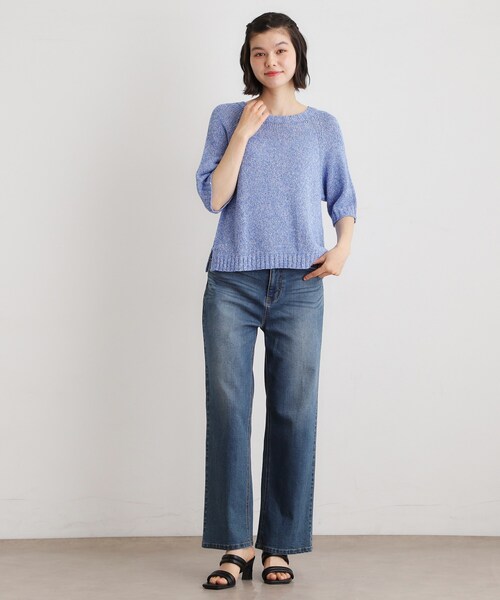LAURA ASHLEY(ローラアシュレイ)の「◆【日本製/ワンマイルウエア】ギマブークレーヤーン プルオーバー(Tシャツ/カットソー・レディース・ダークグリーン/ブルー・38)」の14枚目の写真
