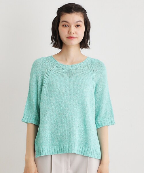 LAURA ASHLEY(ローラアシュレイ)の「◆【日本製/ワンマイルウエア】ギマブークレーヤーン プルオーバー(Tシャツ/カットソー・レディース・ダークグリーン/ブルー・38)」の8枚目の写真