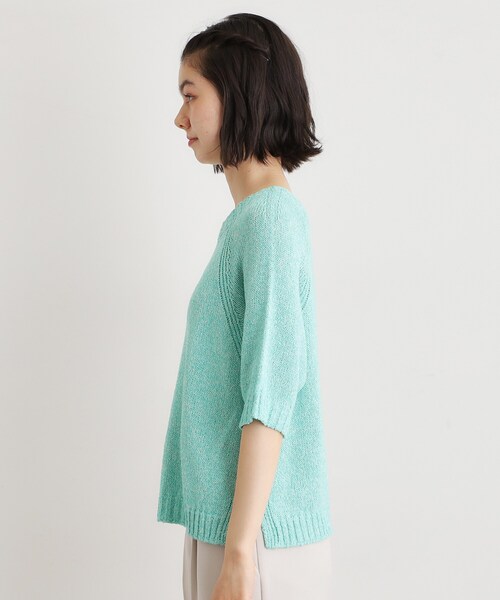 LAURA ASHLEY(ローラアシュレイ)の「◆【日本製/ワンマイルウエア】ギマブークレーヤーン プルオーバー(Tシャツ/カットソー・レディース・ダークグリーン/ブルー・38)」の7枚目の写真