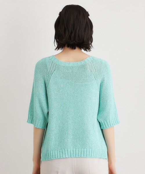 LAURA ASHLEY(ローラアシュレイ)の「◆【日本製/ワンマイルウエア】ギマブークレーヤーン プルオーバー(Tシャツ/カットソー・レディース・ダークグリーン/ブルー・38)」の6枚目の写真