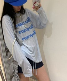 ロゴプリントシアールーズロングTシャツ
