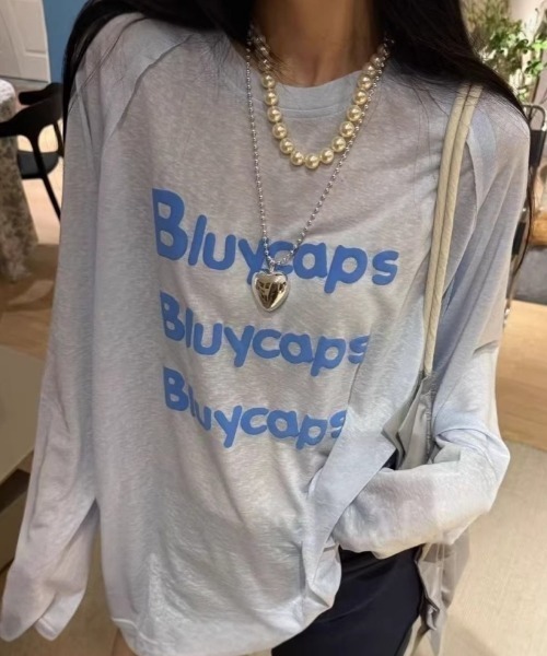 Ritzy(リッツィー)の「ロゴプリントシアールーズロングTシャツ(Tシャツ/カットソー・レディース・ブルー/ホワイト/イエロー・L/M)」の12枚目の写真