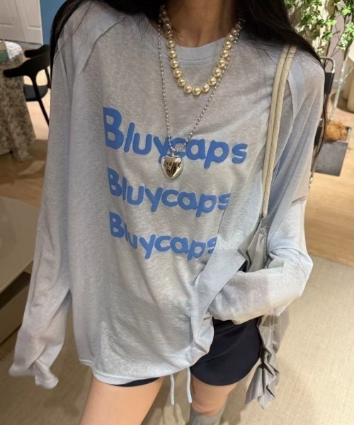 Ritzy(リッツィー)の「ロゴプリントシアールーズロングTシャツ(Tシャツ/カットソー・レディース・ブルー/ホワイト/イエロー・L/M)」の20枚目の写真