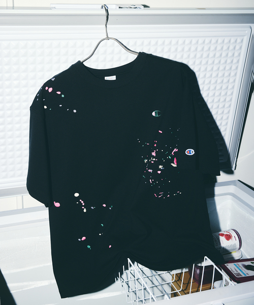 セール】CHAMPION / チャンピオン 別注 刺繍スプラッシュ Tシャツ（T