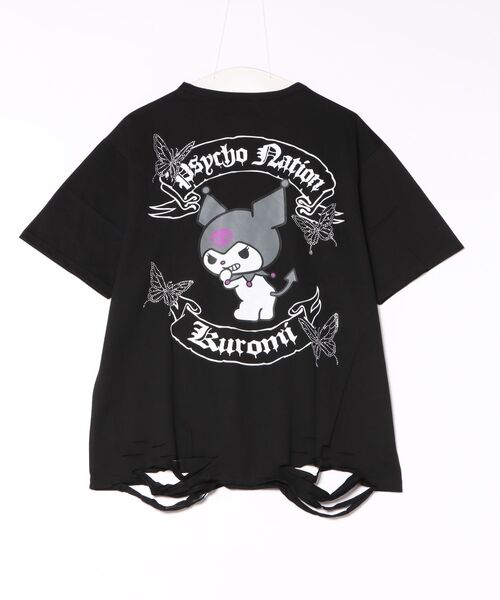 ＪＵＧＬＡＮＳ（ユグランス）の「【PSYCHO NATION】バタフライストーンTEE / クロミ コラボ（Tシャツ/カットソー・メンズ・ブラック/ホワイト/ブラック系その他・L/XL/M）」の2枚目の写真