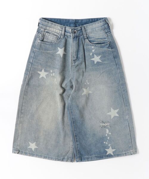 FREE STYLISTS（フリー スタイリスト）の「星柄7分丈デニムパンツ（デニムパンツ・レディース・ブルー・L/S/M/XS/XL/3XL/4XL/2XL）」の7枚目の写真