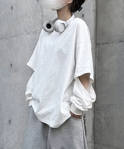 2WAYロングTシャツ セール】2way Long Sleeve T-shirt/2wayロングスリーブTシャツ【unisex