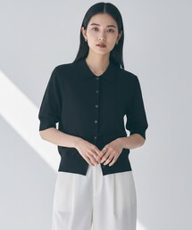 スゴ機能美ニット 衿付カーディガン