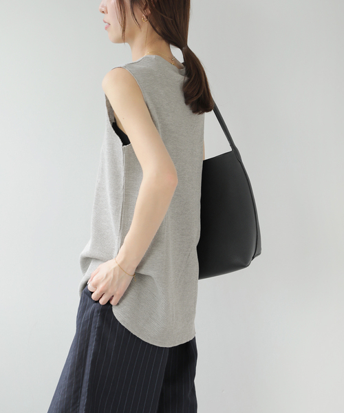 JOURNAL STANDARD relume(ジャーナルスタンダード レリューム)の「《追加 / 新色》TCワッフルノースリーブ(Tシャツ/カットソー・レディース・ブラック/ブラウン/ホワイト/ライトグレー・FREE)」の18枚目の写真