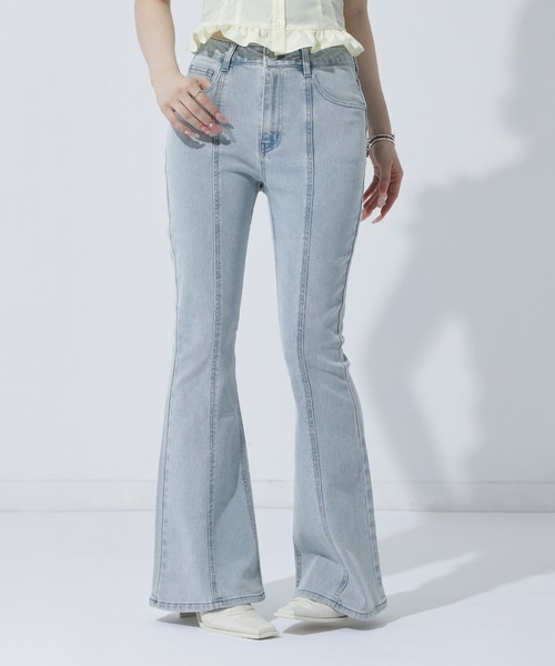 ANAP(アナップ)の「センタープレス フレアデニムパンツ(その他パンツ・レディース・インディゴブルー/クリア/ブルー・S/M)」の14枚目の写真