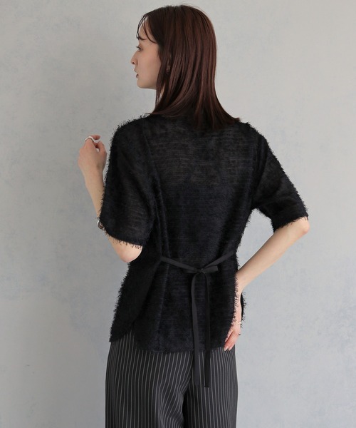 &g'aime(アンジェム)の「【&g'aime 】フェザーハーフスリーブシャツ Feather Half-Sleeve Shirt(シャツ/ブラウス・レディース・ブラック/グレー/ホワイト・FREE)」の19枚目の写真