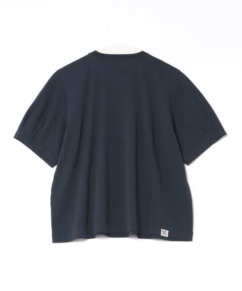 SUPER HAKKA（スーパーハッカ）の「30／－天竺シルキー加工ガーベラプランツオンケミ刺繍Tシャツ（Tシャツ/カットソー・レディース・マスタード/ネイビー/オフホワイト・FREE）」の4枚目の写真