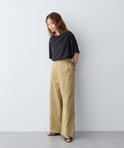 anyfee(エニフィー)の「【anyfee/大きいサイズ】ドレープリブTシャツ(Tシャツ/カットソー・レディース・ブラック/オフホワイト・LL1/3L1/4L1/5L1)」の20枚目の写真