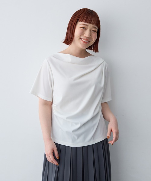 anyfee(エニフィー)の「【anyfee/大きいサイズ】ドレープリブTシャツ(Tシャツ/カットソー・レディース・ブラック/オフホワイト・LL1/3L1/4L1/5L1)」の18枚目の写真