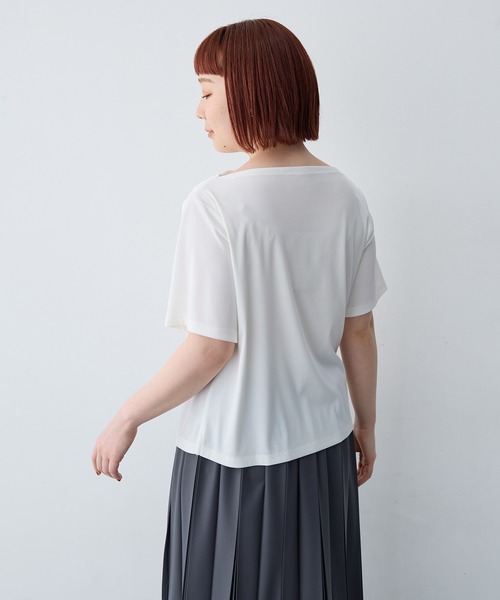 anyfee(エニフィー)の「【anyfee/大きいサイズ】ドレープリブTシャツ(Tシャツ/カットソー・レディース・ブラック/オフホワイト・LL1/3L1/4L1/5L1)」の14枚目の写真