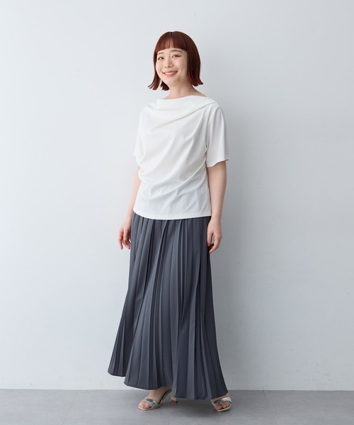 anyfee(エニフィー)の「【anyfee/大きいサイズ】ドレープリブTシャツ(Tシャツ/カットソー・レディース・ブラック/オフホワイト・LL1/3L1/4L1/5L1)」の10枚目の写真