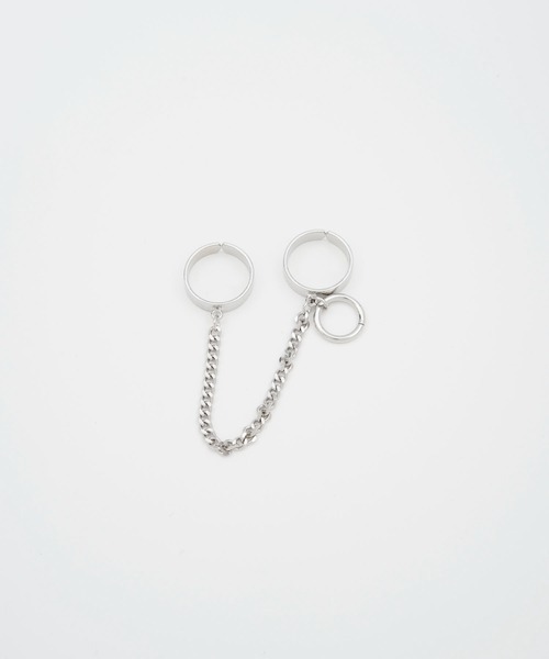 SOEMIN(ソミン)の「Chain double ring/チェーンダブルリング(リング・レディース・シルバー・FREE)」の2枚目の写真
