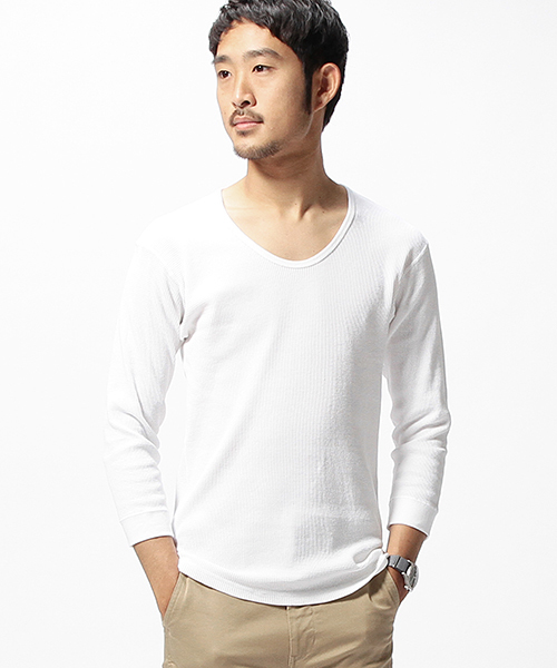 beams サーマル BEAMS（ビームス）ストレッチ ルーズ クルーネック サーマル（T