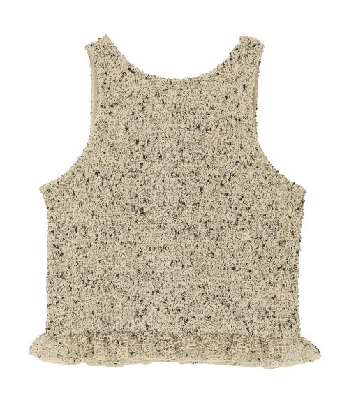 CLANE(クラネ)の「CLANE/クラネ/GATHER NO SLEEVE TOPS(ベスト・レディース・ブラック/アイボリー・1)」の7枚目の写真
