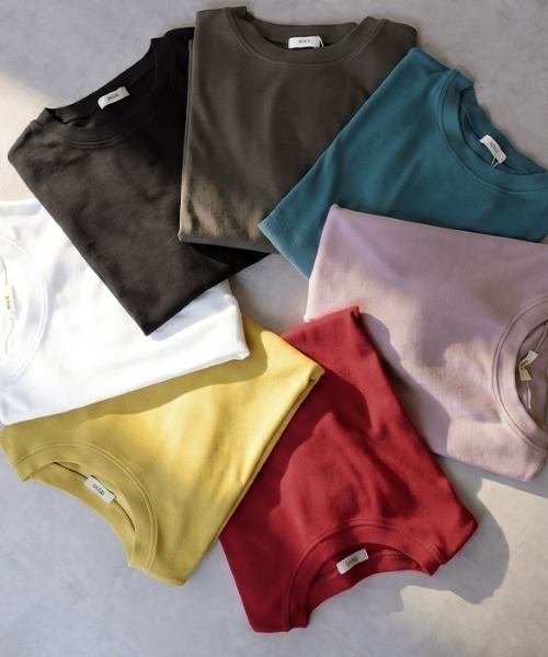 HUG.U(ハグユー)の「とろリブ。超のびる リラクシーTシャツ(Tシャツ/カットソー・レディース・ダークグレー/レッド/ブルー/イエロー/ホワイト/ブラック/パープル・FREE)」の13枚目の写真