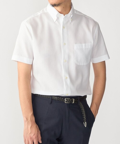 SHIPS(シップス)の「SHIPS:〈接触冷感〉ICE COTTON ワッフル ボタンダウン 半袖 シャツ(ビジネスシャツ・メンズ・ライトブルー/ホワイト/ピンク・SMALL/MEDIUM/LARGE/X-LARGE)」の2枚目の写真