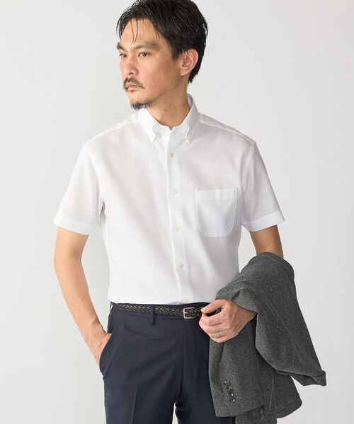 SHIPS(シップス)の「SHIPS:〈接触冷感〉ICE COTTON ワッフル ボタンダウン 半袖 シャツ(ビジネスシャツ・メンズ・ライトブルー/ホワイト/ピンク・SMALL/MEDIUM/LARGE/X-LARGE)」の4枚目の写真