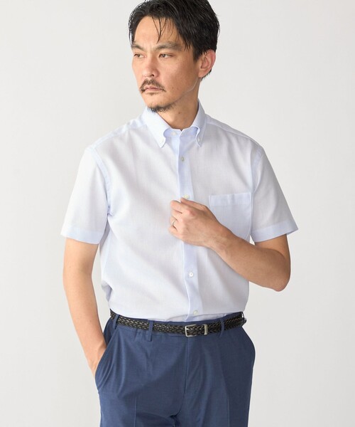 SHIPS(シップス)の「SHIPS:〈接触冷感〉ICE COTTON ワッフル ボタンダウン 半袖 シャツ(ビジネスシャツ・メンズ・ライトブルー/ホワイト/ピンク・SMALL/MEDIUM/LARGE/X-LARGE)」の10枚目の写真