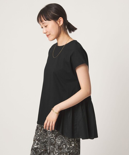 green label relaxing(グリーンレーベルリラクシング)の「エアリー ボリューム カットソー 接触冷感(Tシャツ/カットソー・レディース・オフホワイト/ブラック/ダークブラウン・FREE)」の13枚目の写真