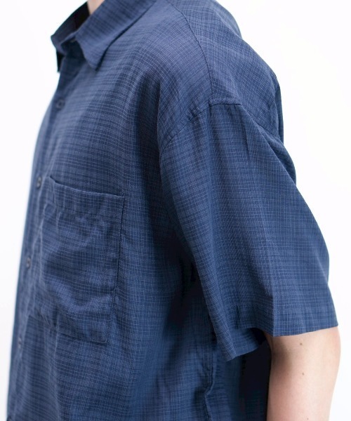 Chikashitsu +(チカシツプラス)の「【Chikashitsu +】carrot check half sleeve shirt (2color) / 【チカシツプラス】オーバーサイズキャロットチェック半袖シャツ(シャツ/ブラウス・メンズ・ブラック/ネイビー・ONE SIZE)」の6枚目の写真