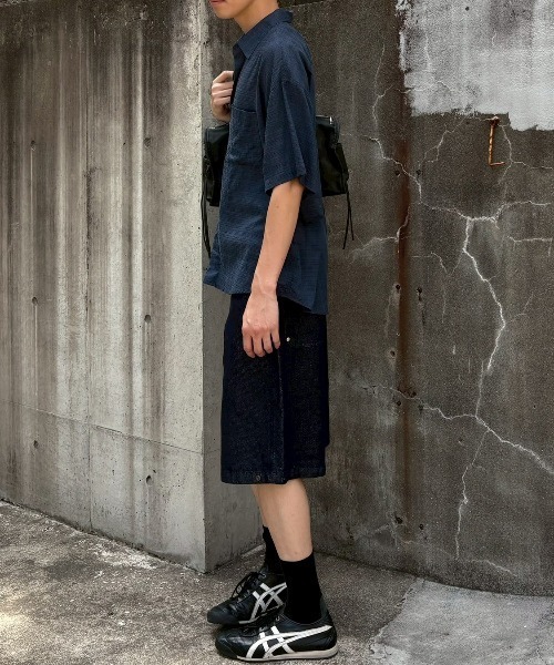 Chikashitsu +(チカシツプラス)の「【Chikashitsu +】carrot check half sleeve shirt (2color) / 【チカシツプラス】オーバーサイズキャロットチェック半袖シャツ(シャツ/ブラウス・メンズ・ブラック/ネイビー・ONE SIZE)」の17枚目の写真