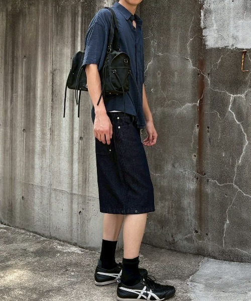 Chikashitsu +(チカシツプラス)の「【Chikashitsu +】carrot check half sleeve shirt (2color) / 【チカシツプラス】オーバーサイズキャロットチェック半袖シャツ(シャツ/ブラウス・メンズ・ブラック/ネイビー・ONE SIZE)」の16枚目の写真