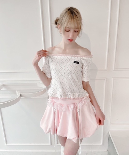 lilLilly(リルリリー)の「レースレイヤードトップス(Tシャツ/カットソー・レディース・アイボリー/ホワイト系その他/グレー・FREE)」の10枚目の写真