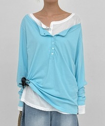 BLACKUP（ブラックアップ）の「[MADE] ティテアヘンリーネックサマー長袖Tシャツ（Tシャツ/カットソー）」
