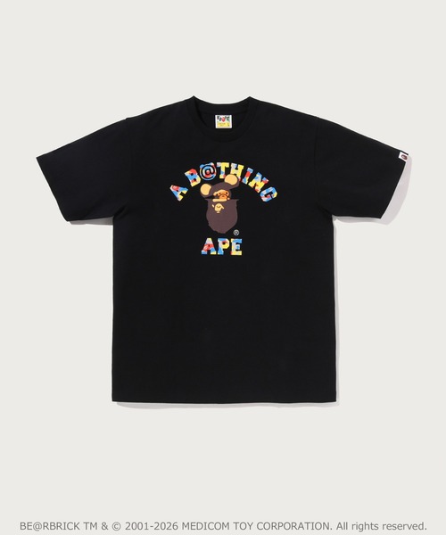 A BATHING APE(アベイシングエイプ)の「BAPE X MEDICOM TOY 30TH ANNIV. COLLEGE MILO TEE(Tシャツ/カットソー・メンズ・ホワイト/ブラック・MEDIUM/SMALL/X-LARGE/XX-LARGE/LARGE)」の1枚目の写真