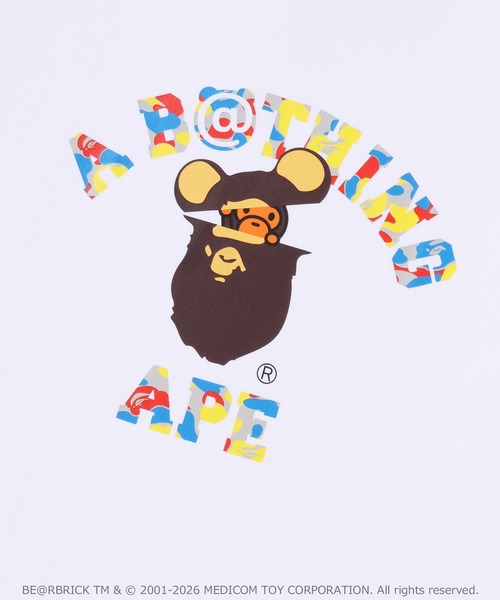 A BATHING APE(アベイシングエイプ)の「BAPE X MEDICOM TOY 30TH ANNIV. COLLEGE MILO TEE(Tシャツ/カットソー・メンズ・ホワイト/ブラック・MEDIUM/SMALL/X-LARGE/XX-LARGE/LARGE)」の5枚目の写真
