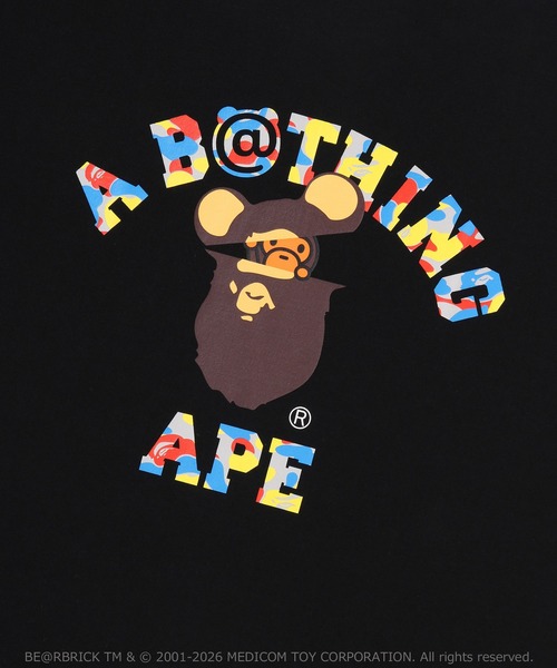 A BATHING APE(アベイシングエイプ)の「BAPE X MEDICOM TOY 30TH ANNIV. COLLEGE MILO TEE(Tシャツ/カットソー・メンズ・ホワイト/ブラック・MEDIUM/SMALL/X-LARGE/XX-LARGE/LARGE)」の6枚目の写真