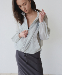 SHEER LIGHTWEIGHT ZIP-UP, LIGHT GREY