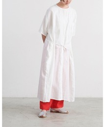 salle de bal（サルデバル）の「【 HEAVENLY / ヘブンリー 】  Linen Waist Ribbon Onepiece / リネン ウエストリボン ワンピース　2636012　DLI（ワンピース）」