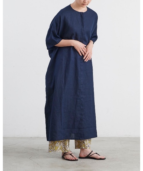 HEAVENLY(ヘブンリー)の「【 HEAVENLY / ヘブンリー 】 Linen Waist Ribbon Onepiece / リネン ウエストリボン ワンピース 2636012 DLI(ワンピース・レディース・ダークブルー/オフホワイト・FREE)」の11枚目の写真