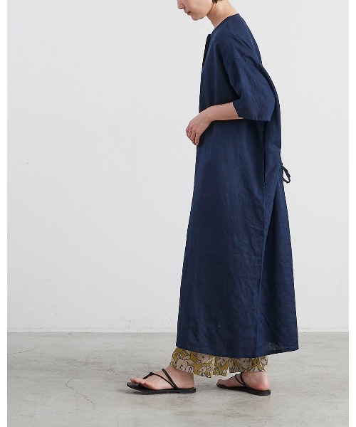 HEAVENLY(ヘブンリー)の「【 HEAVENLY / ヘブンリー 】 Linen Waist Ribbon Onepiece / リネン ウエストリボン ワンピース 2636012 DLI(ワンピース・レディース・ダークブルー/オフホワイト・FREE)」の14枚目の写真