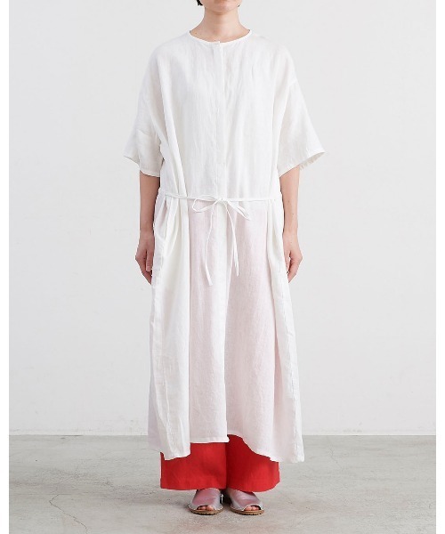 HEAVENLY(ヘブンリー)の「【 HEAVENLY / ヘブンリー 】 Linen Waist Ribbon Onepiece / リネン ウエストリボン ワンピース 2636012 DLI(ワンピース・レディース・ダークブルー/オフホワイト・FREE)」の6枚目の写真