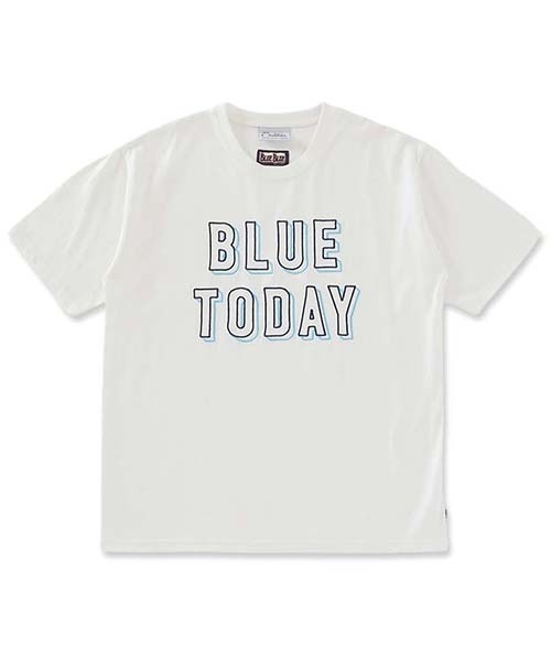 BLUE BLUE(ブルーブルー)の「gym master × BLUE BLUE /エンブロイダリー BLUE TODAY Tシャツ(Tシャツ/カットソー・メンズ・ブラック/ホワイト・L/M/S/XL)」の1枚目の写真